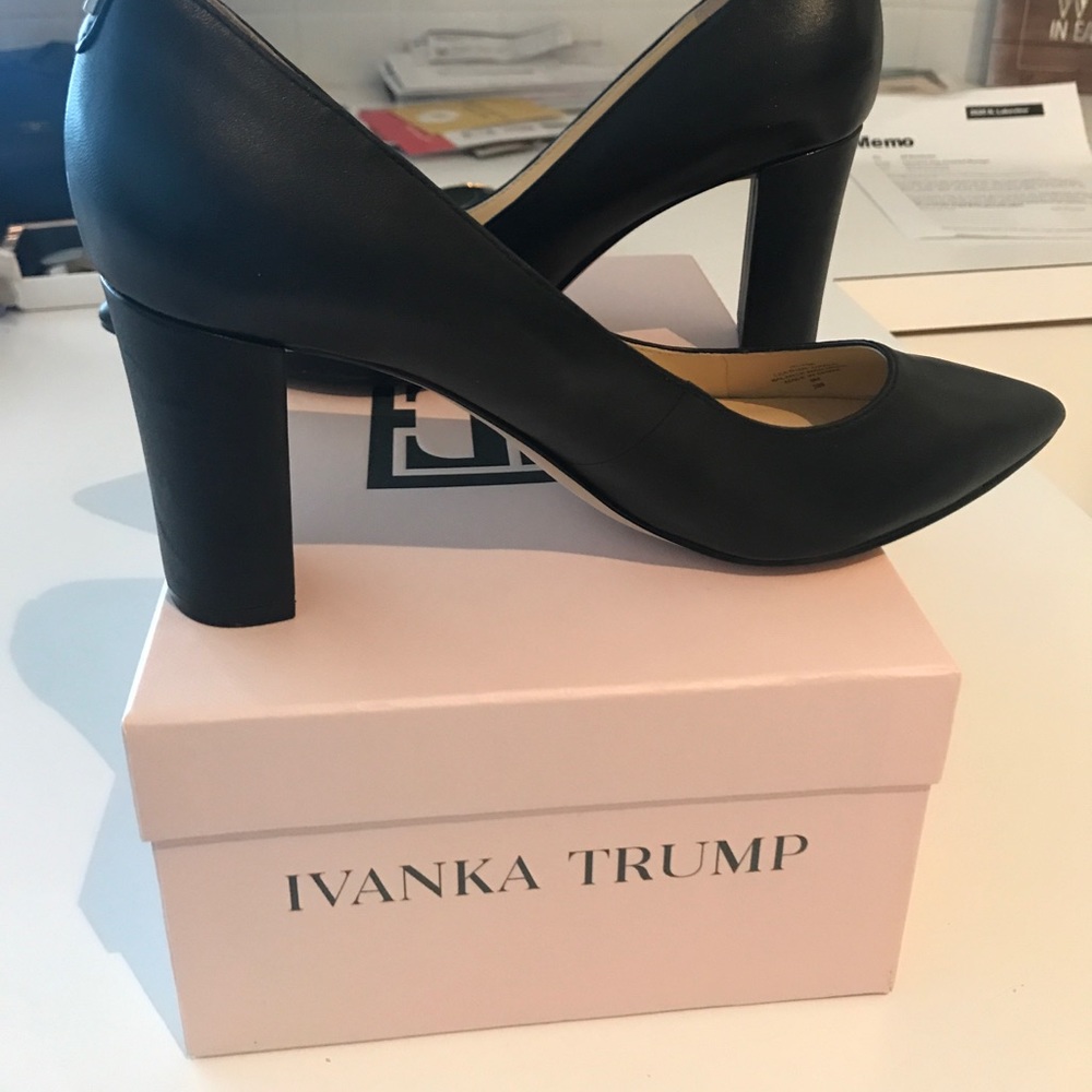 Black Leather Block Heels